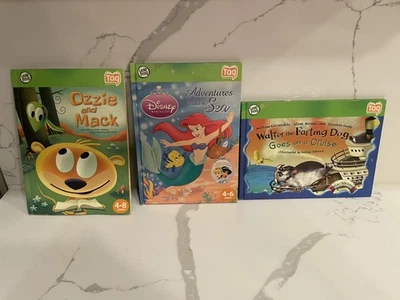 Lot of 3 - LeapFrog LeapReader TAG Books Disney Ozzie and Mack Ariel/farting dog - Image 1 of 4