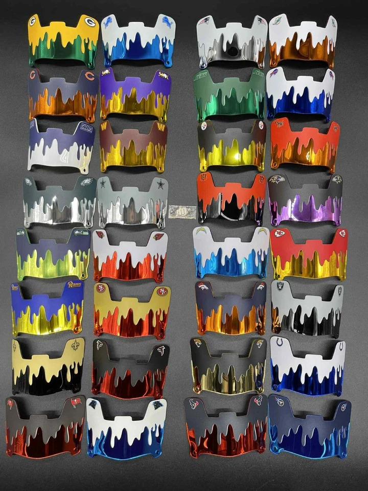 Team Drip Chrome Custom Mini Helmet Visors - Image 1 of 1