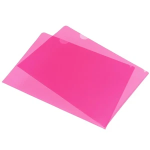 24pcs L Type Folders A4 Plastic Clear Paper Document Jacket Pocket Pink - Picture 1 of 6