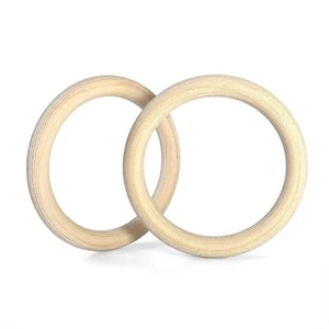 Double Circle Wood Gymnastic Rings (rings Only) and Exercise Videos Guide for Gy - Picture 1 of 7