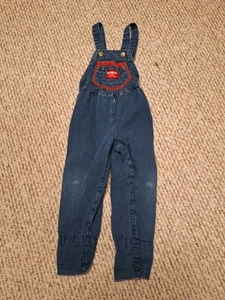 Vintage 90s OSHKOSH B'GOSH Denim Overalls 3t Plaid - Picture 1 of 7