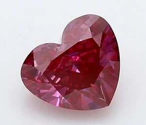 Heart 1.33 Carat Fancy Vivid Pink VVS2 Loose Lab Grown Diamond - Picture 1 of 3