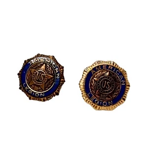 Lot of 2 US American Legion Vintage Tack Lapel Pin US Star One Screwback - Bild 1 von 6