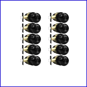 Rust-Free Matte Black Privacy Door Knobs with Lock – 10 Pack Easy Install - Picture 1 of 9