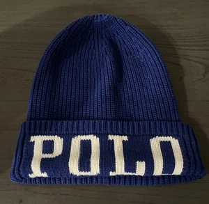 POLO RALPH LAUREN AZUL DELETREADO GORRA PUÑO SOMBRERO - Imagen 1 de 3