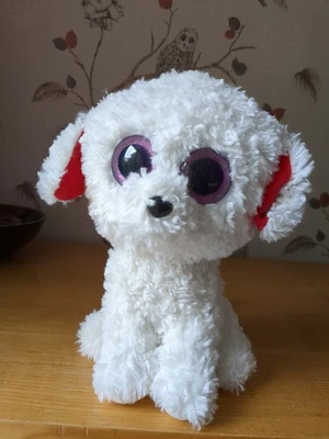 TY BEANIE BABIES BOOS BABY Cuddly Soft Toy white dog 'Honey Bun' 2017 large 24cm - Image 1 of 4
