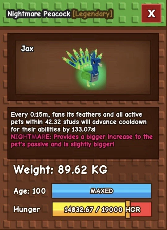 🔥NIGHTMARE PEACOCK 15SECOND CD🔥85KG+++| GROW A GARDEN ⚡FAST DELIVERY ⚡ - Image 1 of 1