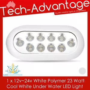 12~24V 23W WHITE LED BOAT UNDERWATER BAID SQUID TRANSOM WAKE BOARDING LED LIGHT - Foto 1 di 4