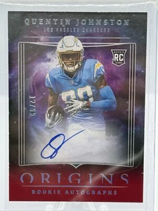 QUENTIN JOHNSTON 2023 ORIGINS FOOTBALL ROOKIE AUTOGRAPH RED RC AUTO /99 CHARGERS - Foto 1 di 5