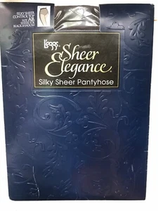 Leggs Sheer Elegance Silk Sheer Pantyhose Size AB Black Shadow Sheer Toe Control - Picture 1 of 5