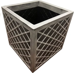 Large Garden Patio Planters Flower Pots Slate & Lazio Effect Trough Square - Picture 1 of 24