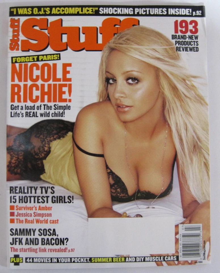 Stuff magazine Nicole Richie, Jessica Simpson, Survivor's Amber July 2004 #56 Foto 1 de 1
