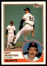 1983 Topps Traded Andy McGaffigan Rookie San Francisco Giants #68T