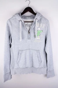 Abercrombie & Fitch Men Hoodie Casual Grey Cotton Blend Pullover size S - Picture 1 of 8