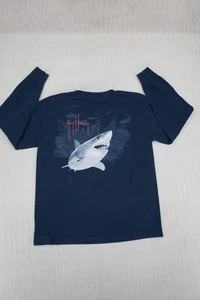 Aftco Bluewater Guy Harvey Shirt Adult Mens Small Blue Long Sleeve Shark - Picture 1 of 10