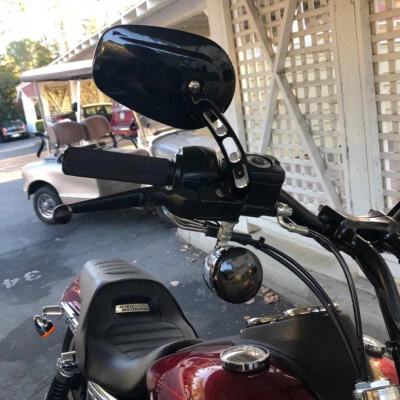 BIG Black Motorcycle Mirrors For Harley Davidson Street Glide FLHX Special CVO F - Image 1 of 4