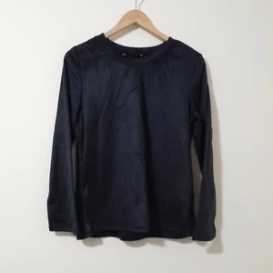 Just Love Womens Size Small Fleece Shirt Black Long Sleeve Round Neck Top New - Picture 1 of 8