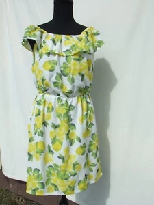Pit brand Zara style Yellow & Green Lemon Printed NWT Dress Size 6 - Picture 1 of 7