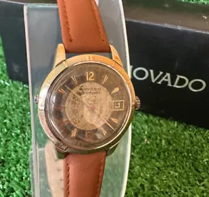 50er Jahre Vintage Movado Calendoplan Bumper Automatik Uhr Gold Capped Herren mit Box - Bild 1 von 22