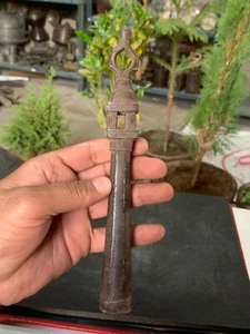 Antique Collectible Indo Persian Hand Carved Iron Mughal Spear End Lance Dagger - Picture 1 of 8