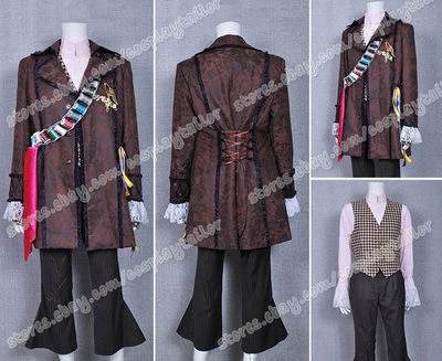 Fantasia Cosplay Alice no País das Maravilhas Jaqueta Marrom Festa de Halloween Conjunto Completo Terno - Imagem 1 de 4