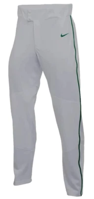 Nike, Vapor Select Long Baseball Pants Gray- Green Piped. Size: Men's Large - Image 1 of 2