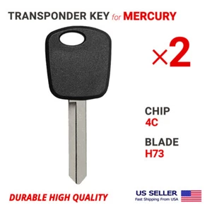 2X llave de transpondedor para chip Ford Mercury H73 4C H73-PT - Imagen 1 de 2