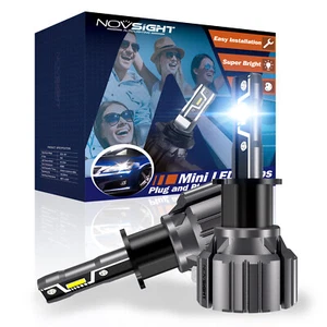 NOVSIGHT H1 LED Headlight Bulbs Kit Globes High Low Beam 6500K 10000LM White 2x - Picture 1 of 12
