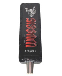 Wussie Pilsner Fassbier Zapfhahn Griff arrogante Konsortien Teufelskopf Holzoptik - Bild 1 von 8