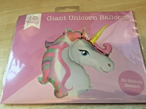 Brandneu in Verpackung neuer riesiger Einhorn Folienballon - kein Helium erforderlich - 76 cm x 73 cm - Bild 1 von 3