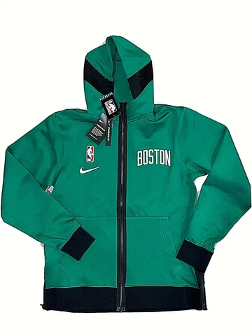 NIKE BOSTON CELTICS TEAM ISSUED SHOWTIME THERMA FLEX HOODIE GREEN ZIP UP MEDIUM Cover