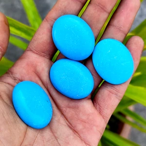 Natural 142 Ct Certified Blue Kingsman Turquoise Loose Gemstone Lot 4Pcs - Picture 1 of 4