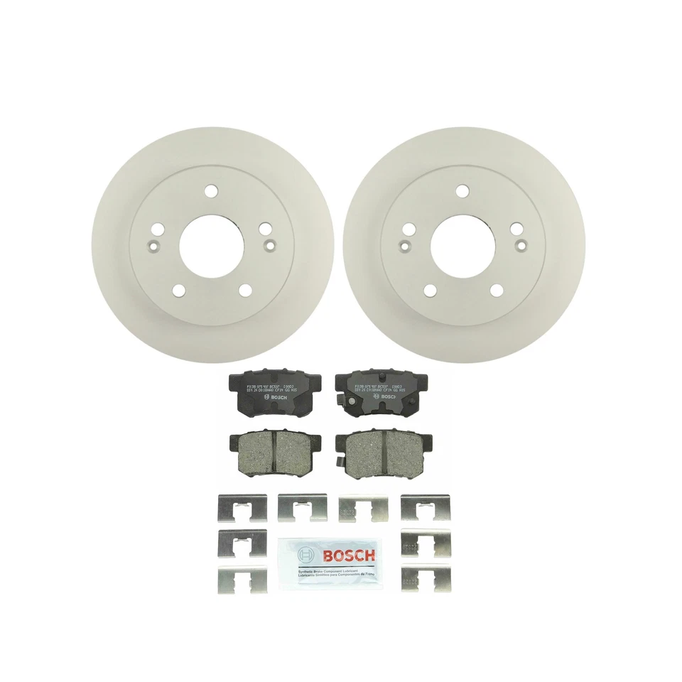 Bosch Rear Solid Rotors & Ceramic Disc Brake Pads Kit For Acura RSX Honda Accord - Image 1 of 1