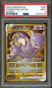 PSA 9 MINT Mewtwo VSTAR Pokemon Go POGO Secret Rare Pokemon Card 086/078 - Picture 1 of 2