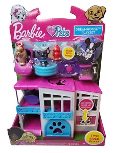 Barbie Pet Dreamhouse 2-seitiges Spielset 9 - Teile Zubehör mit Haustieren - Neu - Bild 1 von 7