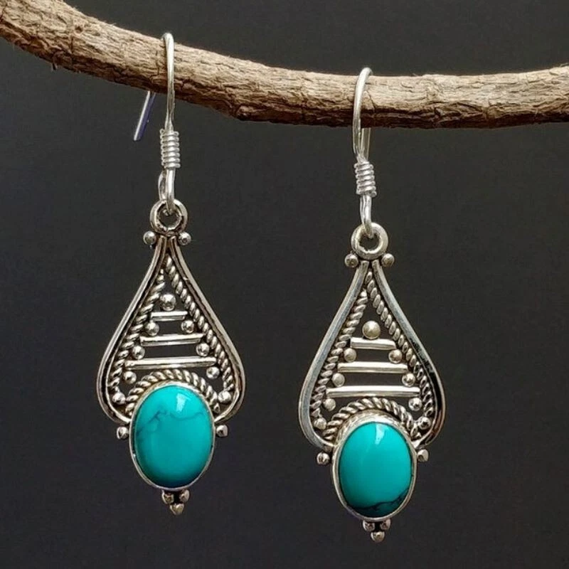 Orecchini Della Rovere - Pendenti -Quarzo Lalino-Pasta Turchese-OROV10 - Foto 4