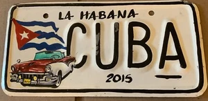 2015 HAVANA CLUB LA HABANA CAR LICENSE PLATE PLAQUE BOOSTER TOPPER CUBA Gift - Picture 1 of 2