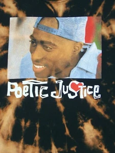 Tupac 2pac Poetic Justice Adult Medium Tee Shirt Black Tie Died Graphic T Men's - Picture 1 of 8