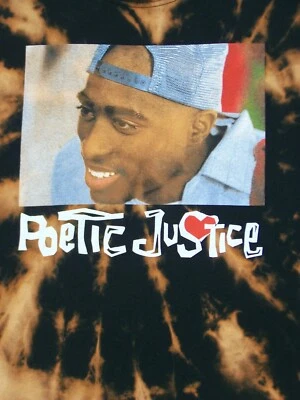 Tupac 2pac Poetic Justice Adult Medium Tee Shirt Black Tie Died Graphic T Men's - Image 1 of 4