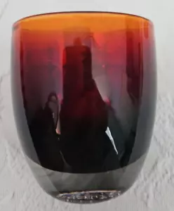 Glassybaby Portacandele in vetro rosso ambra arancio iridescente all'interno - Foto 1 di 8
