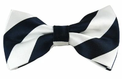 Pajarita ajustable preatada a rayas universitarias Manzini Neckwear® para hombre Foto 1 de 4