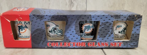 Nfl miami dolphins shot glass collector glass set of 4 glasses by hunter OBO Cover