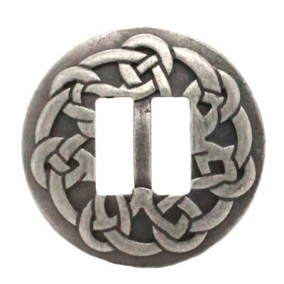Pictish Knot Celtic Slotted Concho Antique Nickel 1-1/4" 20717-21 Stecksstore - Image 1 of 2