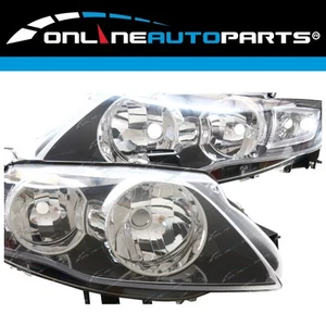 LH+RH Black Headlights Pair for Ford FG Falcon 2008-On XT G6 G6E Left Right L+R - Picture 1 of 8