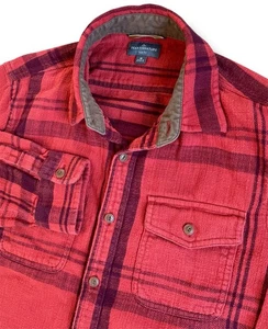 LL Bean Hemd Herren Medium rot schwarz kariert Signatur Flanell Arbeitshemd Slim Fit - Bild 1 von 6