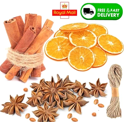 DRIED ORANGES 60pz Kit Creazione Ghirlanda Natalizia Bastoncini Cannella per Artigianato Arancio Secco 🍊🍊🍊