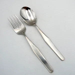 Wallace NORTH SHORE Stainless Steel Serving Spoon and Fork 8 inch - Picture 1 of 5