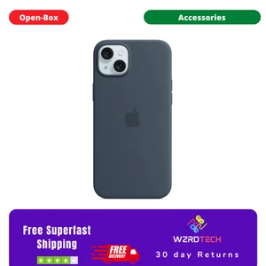 Official Genuine Apple iPhone 15 Plus Silicone Case Storm Blue - New Open Box - Picture 1 of 4