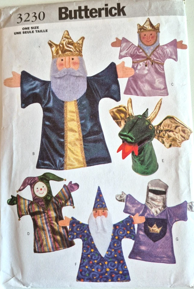Butterick Pattern 3230 Puppet Theater Puppets Uncut Pb4
