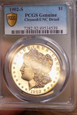 MORGAN SILVER DOLLAR 1902 S MEGA RARE DATE PROOF LIKE STRIKE PCGS UNC GLASSY PQ - Image 1 of 4